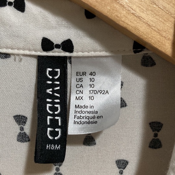 DIVIDED Dot Button Down Long Sleeve Top - Picture 3 of 7